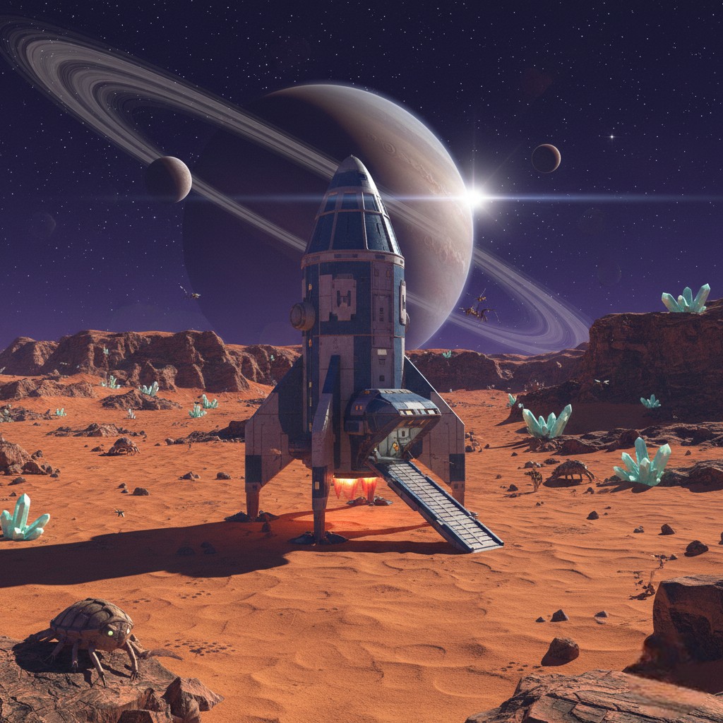 Landing Beneath the Rings of Eternity