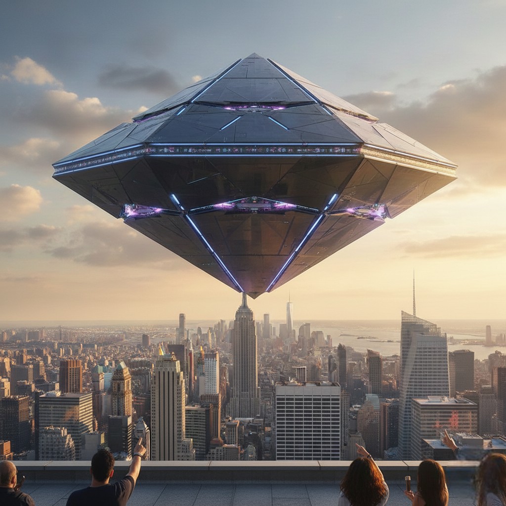 Diamond UFO Fleet Invades Earth: Epic Sightings Over Acropolis, NYC Skyline, Eiffel Tower, and White House