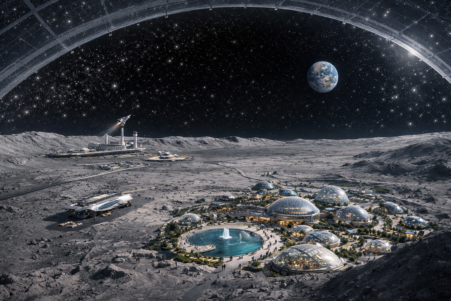 moon-resort Lunar Oasis 2222: A Luxury Moon Resort Where Earthrise Meets Stardust