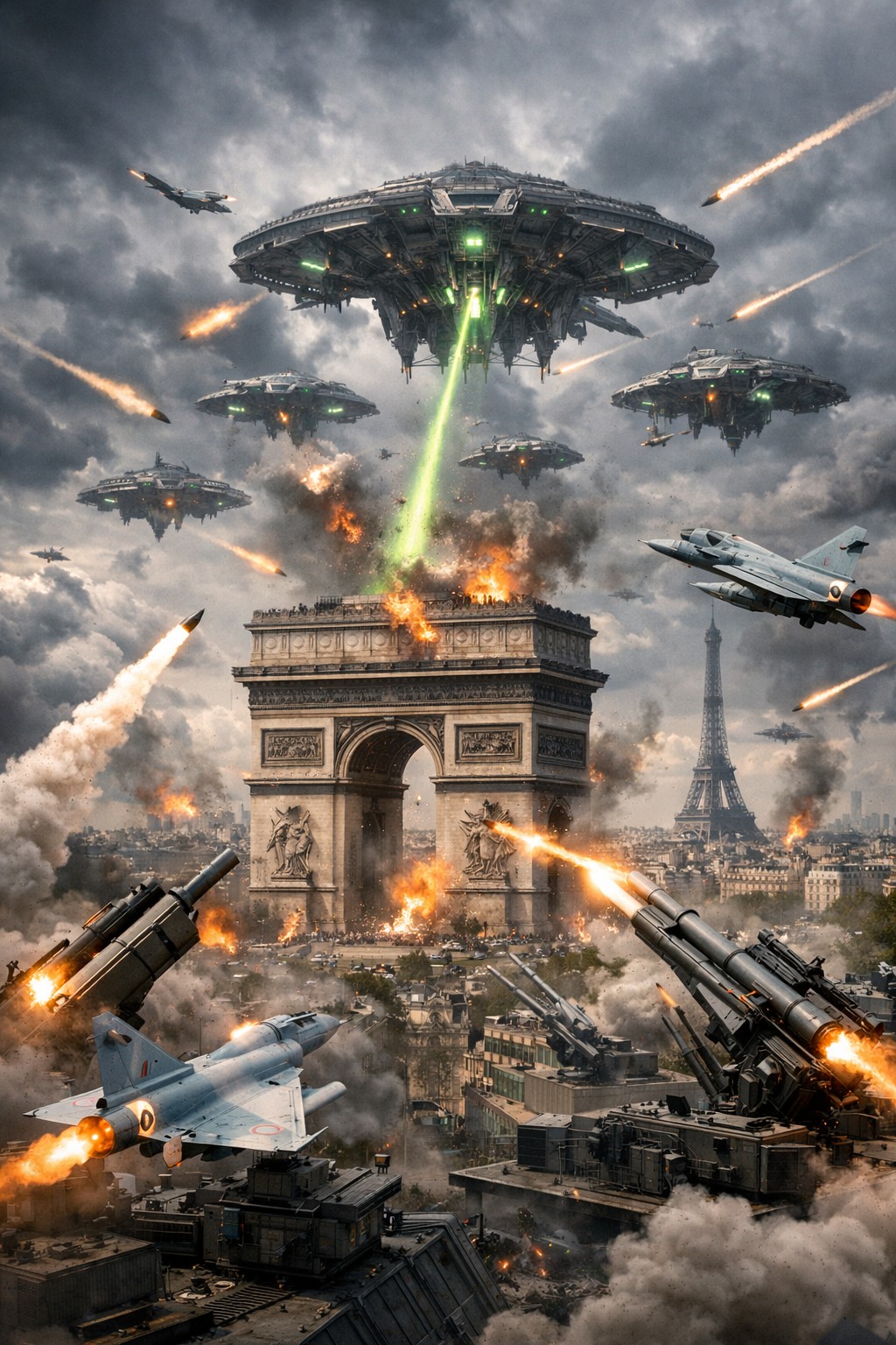 Siege of Paris: Alien Warships Strike the Arc de Triomphe as Modern France Fights Back