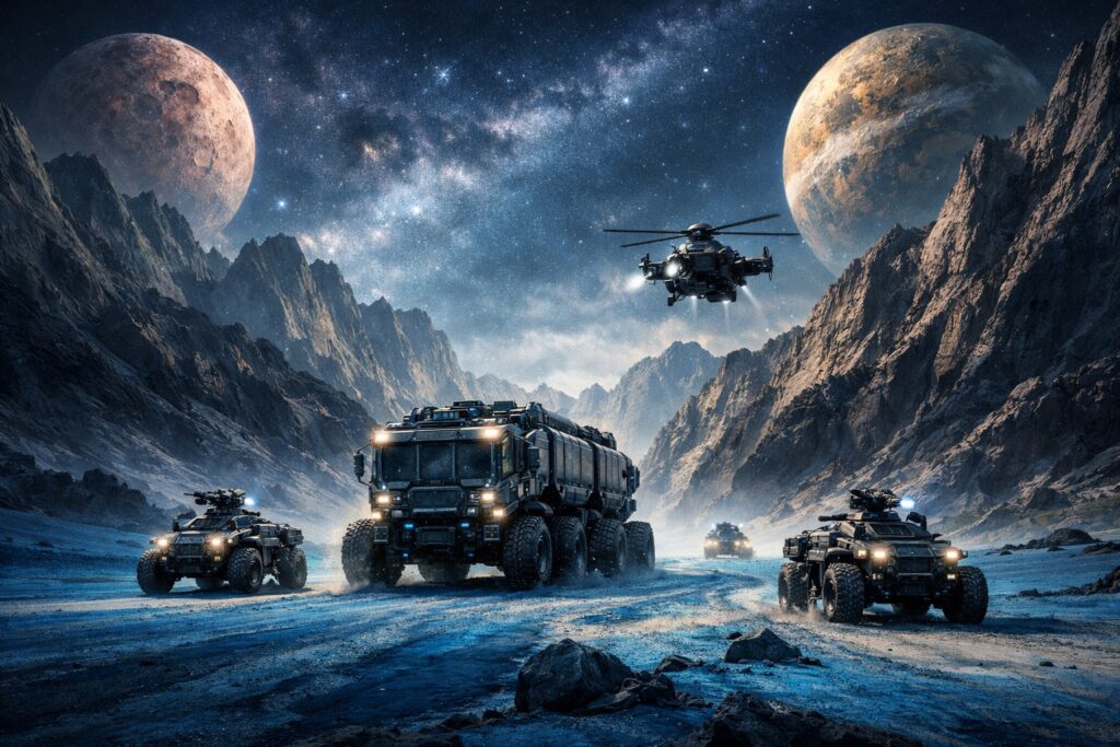 The Convoy Beneath Twin Moons